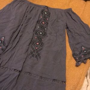 Off the shoulder purple dress